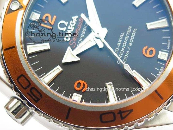 0127 Planet Ocean SS Bp Maker 45mm Orange Bezel On SS Bracelet A DailyWear 8216